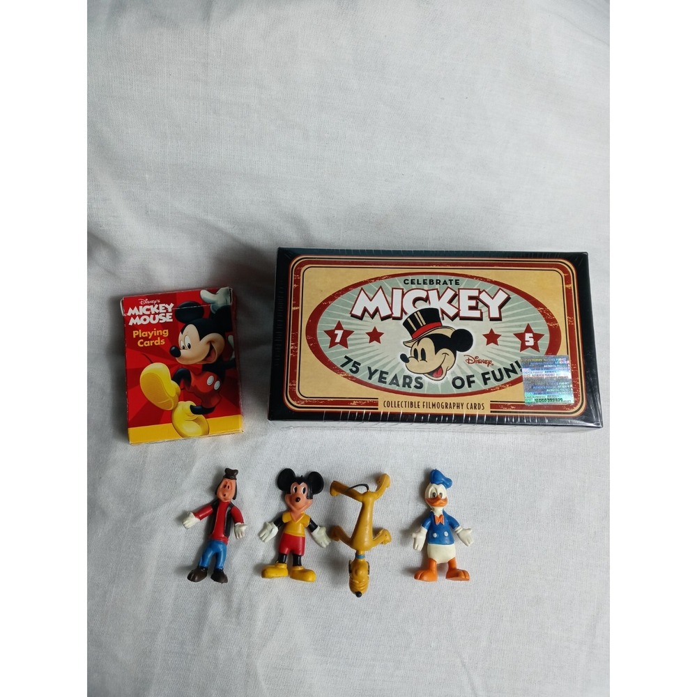 Vintage Walt Disney World Collector's Lot-75th Anniversary Cards-Bendy Figures